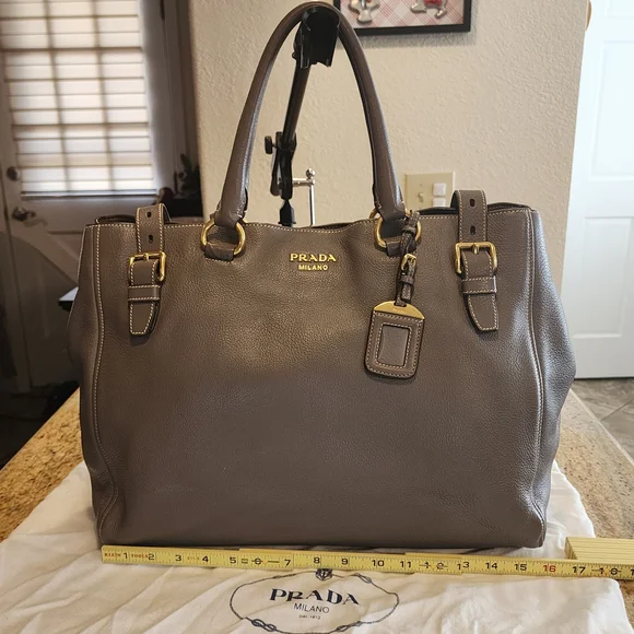 Prada Gray Leather Women's Bag - Picture 1 of 16